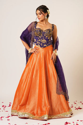 Orange devaki lehenga