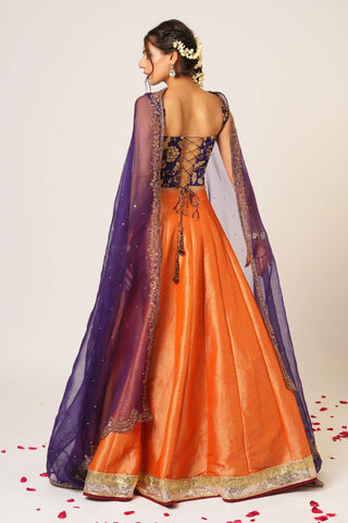 Orange devaki lehenga