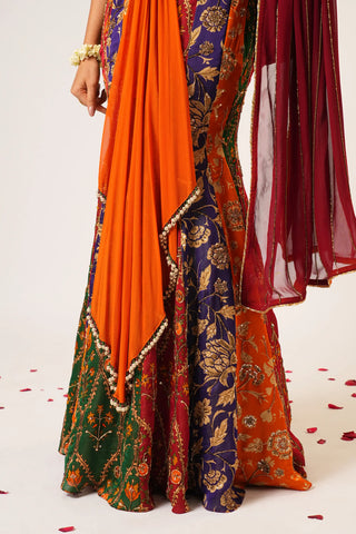 Multicolor amrapali lehenga