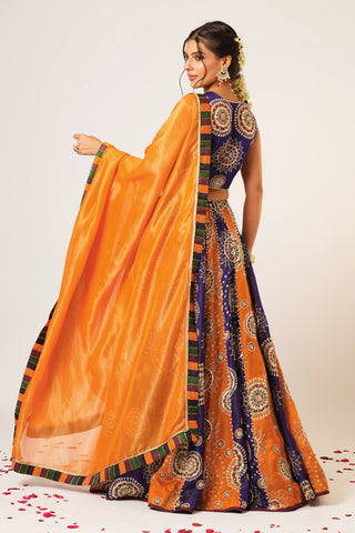 Multicolor golakari lehenga