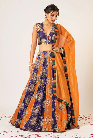 Multicolor golakari lehenga