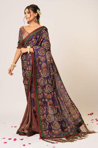 Multicolor indumati saree