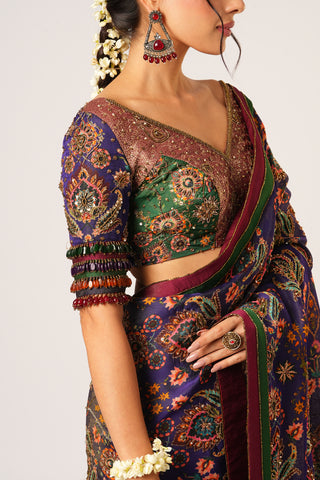 Multicolor indumati saree