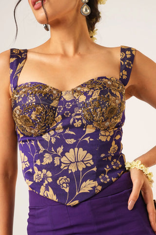 Purple arundhati corset and pants