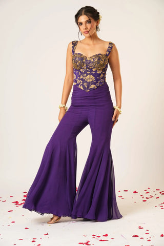 Purple arundhati corset and pants