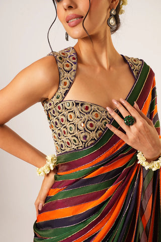 Multicolor apsara saree