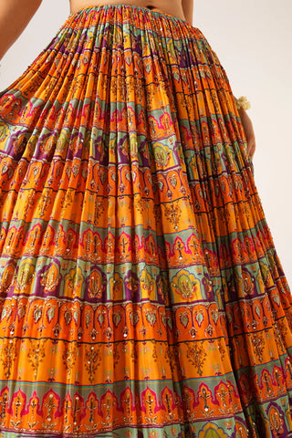 Multicolor shakuntala lehenga