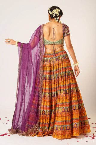 Multicolor shakuntala lehenga