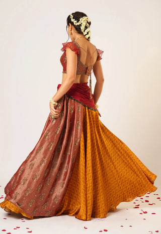 Multicolor panchali lehenga