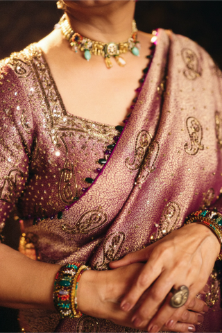 Purple padmini saree