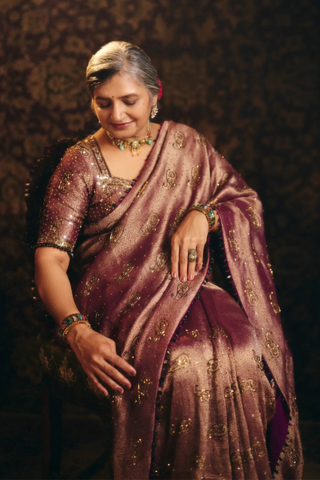 Purple padmini saree