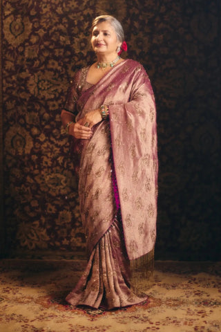 Purple padmini saree