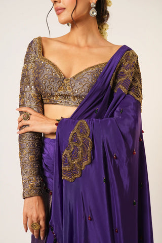 Purple ambika saree