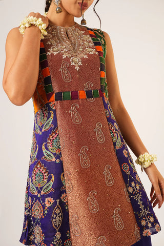 Multicolor mayuri tunic set