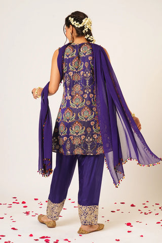 Multicolor mayuri tunic set