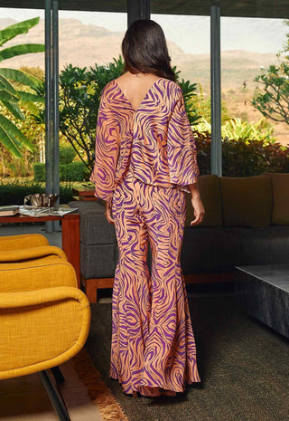 Peach purple kaftan top and pants