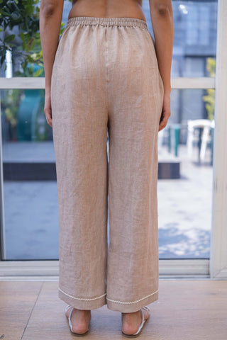 Beige linen pants