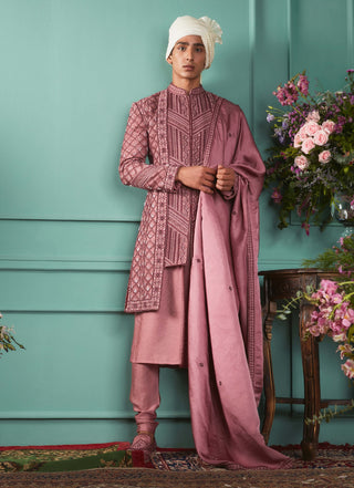 Deco rose sherwani set