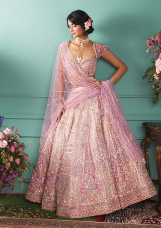 Lilac embroidered lehenga set