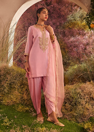 Light pink short kurta set