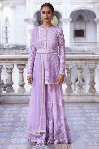 Lilac kurta sharara set