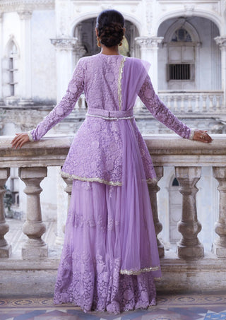 Lilac kurta sharara set