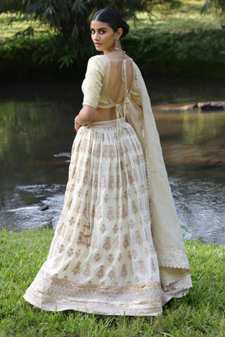 White rang lehenga set