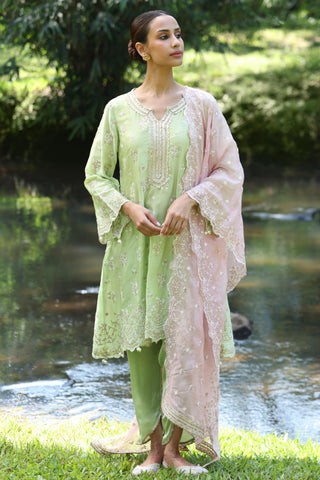 Green mangalam kurta set