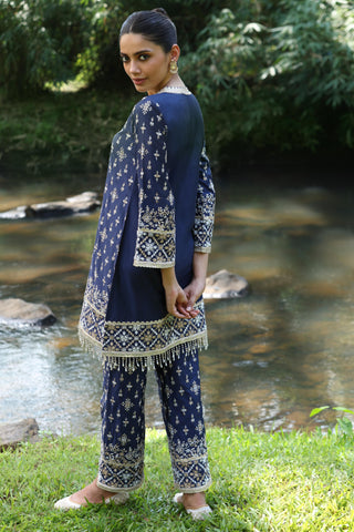 Blue kalander kurta set