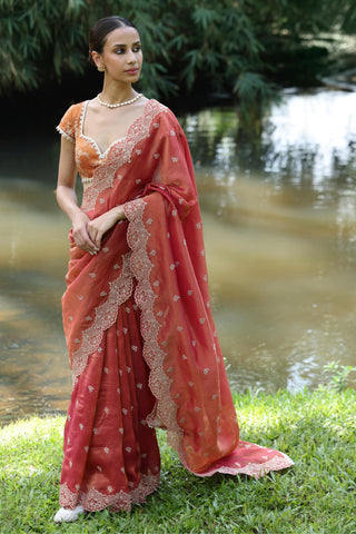 Orange mubarak saree