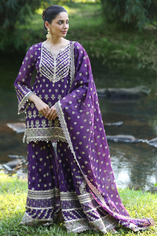 Purple kahani kurta set