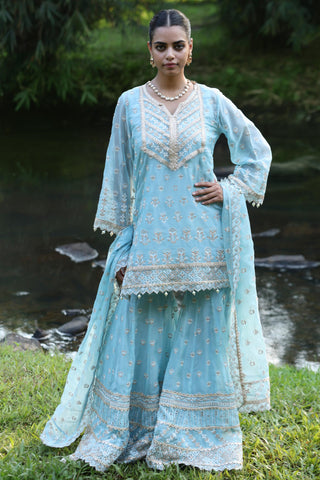 Blue kahani kurta set