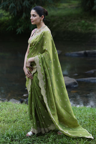 Green mubarak saree