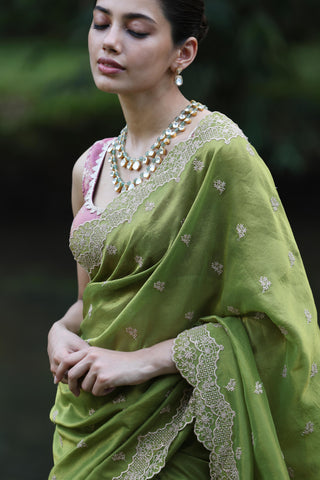 Green mubarak saree