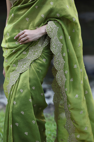 Green mubarak saree