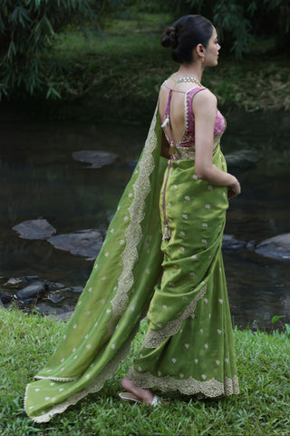 Green mubarak saree