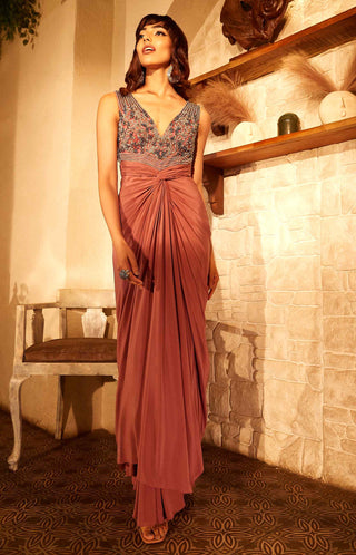 Mesa rose twisted drape gown