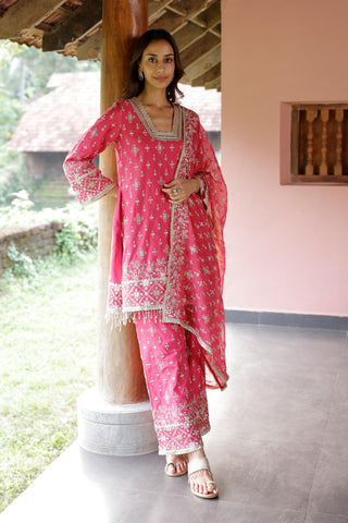 Pink kalander kurta set