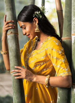 Raabya yellow kurta and sharara