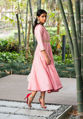 Saachi pink wrap dress