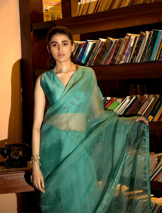 Powder blue saree