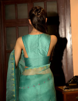 Powder blue saree