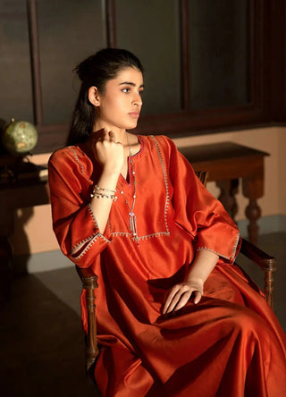 Rust orange kaftan