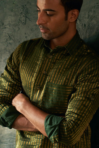 Midas deep green pathani kurta and salwar