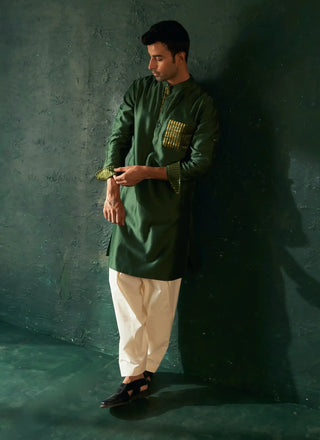 Midas deep green kurta and salwar