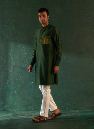 Midas deep green kurta and pant