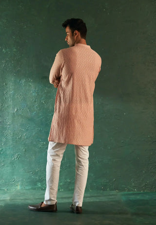 Midas old rose chevron kurta with pant