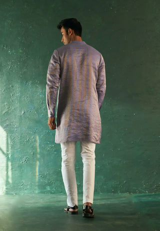 Midas lavender tissue stripe kurta and pant