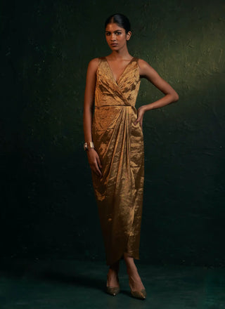 Midas gold tissue dress