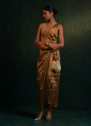 Midas gold tissue dress